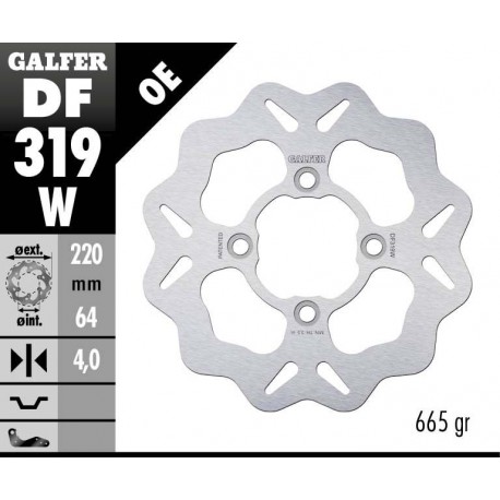 DF319W - DISCO FRENO FISSO WAVE 220x4mm SUZUKI BURGMAN POSTERIORE