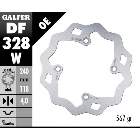 DF328W - DISCO FRENO FISSO WAVE 240x4,5mm SUZUKI XF 650 FREEWIND POSTERIORE