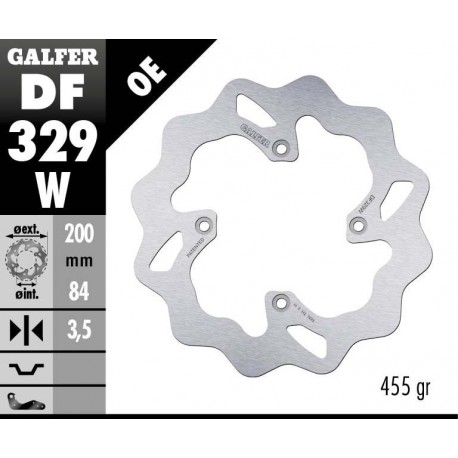 DF329W - DISCO FRENO FISSO WAVE 200x3,5mm SUZUKI RM 85 (05-06) POSTERIORE