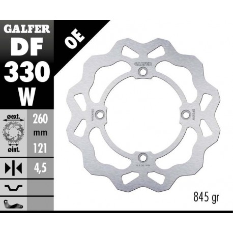 DF330W - DISCO FRENO FISSO WAVE 260x4,5mm SUZUKI AN BURGMAN 650 ANTERIORE