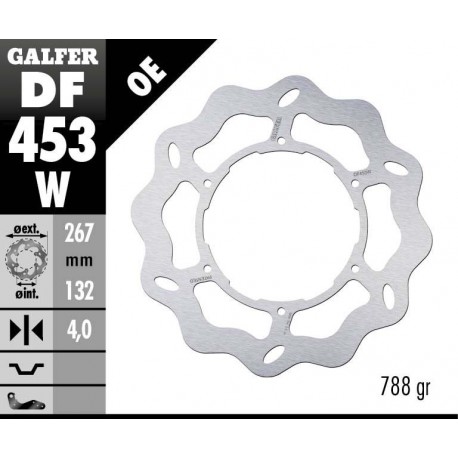 DF453W - DISCO FRENO FISSO WAVE 267x4mm YAMAH XT 600 TENERE ANTERIORE