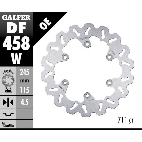 DF458W - DISCO FRENO FISSO WAVE 245x4mm YAMAHA MAJESTY 250 (96) ANTERIORE