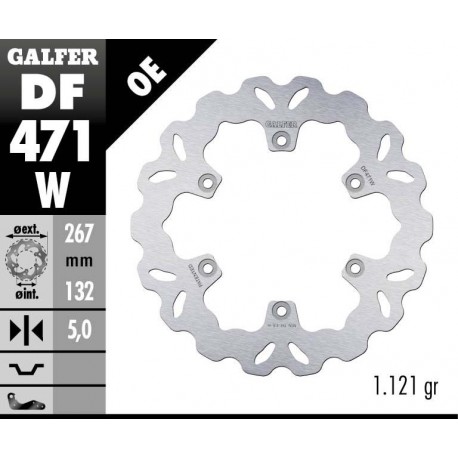 DF471W - DISCO FRENO FISSO WAVE 267x5mm YAMAHA FZR 1000 EXUP ANTERIORE