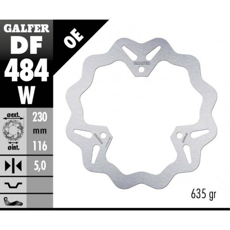 DF484W - DISCO FRENO FISSO WAVE 228,5x5mm YAMAHA MAJESTY 250 POSTERIORE