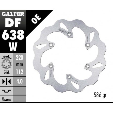 DF638W - DISCO FRENO FISSO WAVE 220x4mm HUSQVARNA POSTERIORE