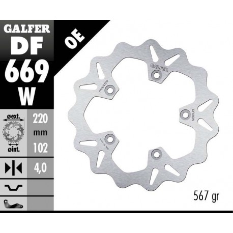 DF669W - DISCO FRENO FISSO WAVE 220x4mm APRILIA RS 250 ANTERIORE