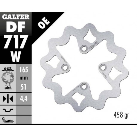 DF717W - DISCO FRENO FISSO WAVE 165x4,4mm CANONDALE QUAD ANTERIORE