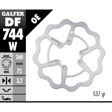 DF744W - DISCO FRENO FISSO WAVE 260x3,2mm BETA ANTERIORE