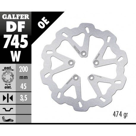 DF745W - DISCO FRENO FISSO WAVE 200x3,5mm BETA POSTERIORE