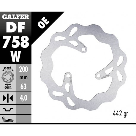 DF758W - DISCO FRENO FISSO WAVE 200x4mm RIEJU POSTERIORE