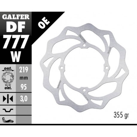 DF777W - DISCO FRENO FISSO WAVE 219x3mm KTM SX85/SX 105 ANTERIORE