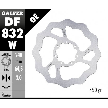 DF832W - DISCO FRENO FISSO WAVE 240x3mm TM MX 85 ANTERIORE