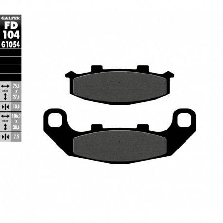 FD104G1054 - PASTIGLIE FRENO SEMI METALLICHE POSTERIORE