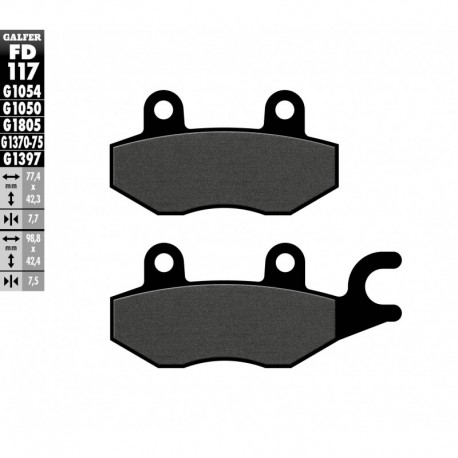 FD117G1050 - PASTIGLIE FRENO SEMI METALLICHE POSTERIORE