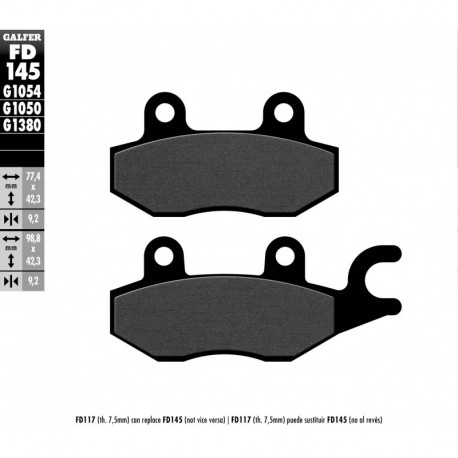 FD145G1054 - PASTIGLIE FRENO SEMI METALLICHE ANTERIORE