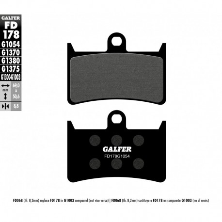 FD178G1054 - PASTIGLIE FRENO SEMI METALLICHE ANTERIORE