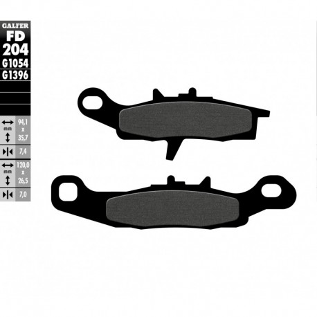 FD204G1054 - PASTIGLIE FRENO SEMI METALLICHE ANTERIORE