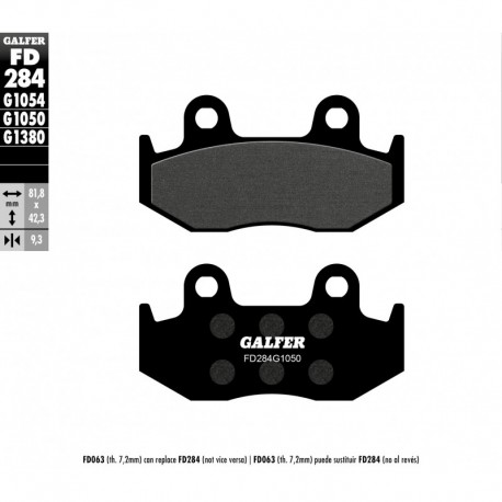 FD284G1050 - PASTIGLIE FRENO SEMI METALLICHE POSTERIORE