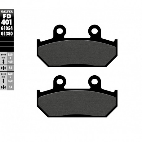 FD401G1054 - PASTIGLIE FRENO SEMI METALLICHE POSTERIORE