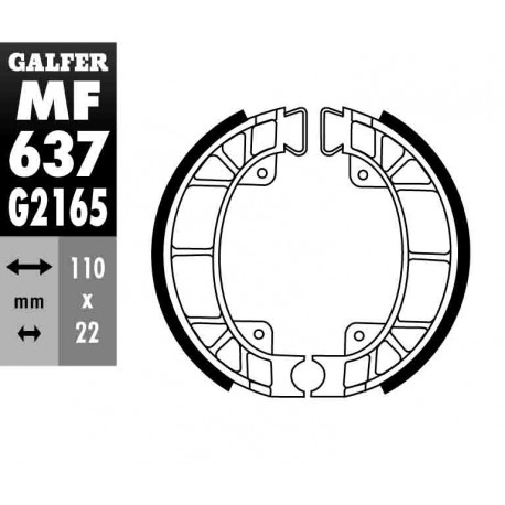 MF637G2165 - GANASCE FRENO GZ 637-VESPA/PIAGGIO ANTERIORE