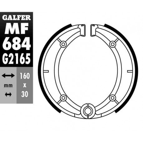 MF684G2165 - GANASCE FRENO GZ 684-APRILIA POSTERIORE