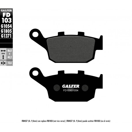 FD103G1054 - PASTIGLIE FRENO SEMI METALLICHE POSTERIORE