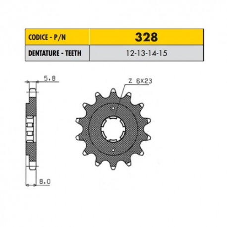 32813 - Pignone in Acciaio Sunstar Passo 520 con 13 denti