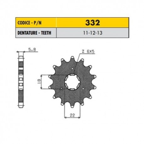 33212 - Pignone in Acciaio Sunstar Passo 520 con 12 denti