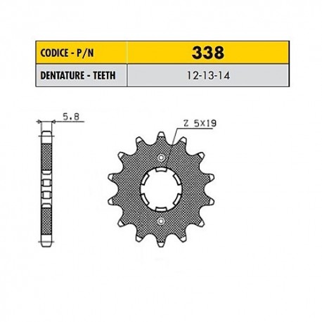 33812 - Pignone in Acciaio Sunstar Passo 520 con 12 denti