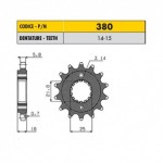 38014 - Pignone in Acciaio Sunstar Passo 520 con 14 denti