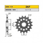 3A716 - Pignone in Acciaio Sunstar Passo 520 con 16 denti