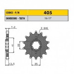 40517 - Pignone in Acciaio Sunstar Passo 525 con 17 denti