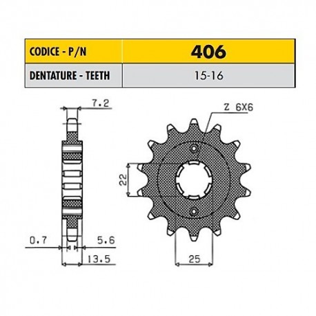 40615 - Pignone in Acciaio Sunstar Passo 525 con 15 denti