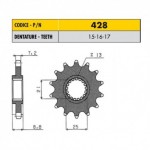 42816 - Pignone in Acciaio Sunstar Passo 525 con 16 denti