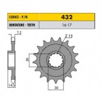 43217 - Pignone in Acciaio Sunstar Passo 525 con 17 denti