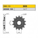 50516 - Pignone in Acciaio Sunstar Passo 530 con 16 denti