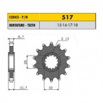 51716 - Pignone in Acciaio Sunstar Passo 530 con 16 denti