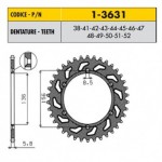 1-3631-38 - Corona in Acciaio Sunstar passo 520 con 38 denti