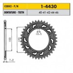 1-4430-44 - Corona in Acciaio Sunstar passo 525 con 44 denti