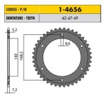 1-4656-47 - Corona in Acciaio Sunstar passo 525 con 47 denti