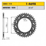 1-4698-45 - Corona in Acciaio Sunstar passo 525 con 45 denti