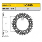 1-5480-39 - Corona in Acciaio Sunstar passo 530 con 39 denti