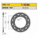 1-5536-40 - Corona in Acciaio Sunstar passo 530 con 40 denti