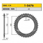 1-5676-42 - Corona in Acciaio Sunstar passo 530 con 42 denti