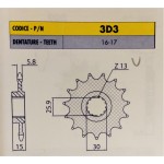 3D316 - Pignone in Acciaio Sunstar Passo 520 con 16 denti