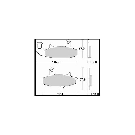 709SM1 - PASTIGLIE SEMI METALLICHE ANTERIORE SINISTRO SM1