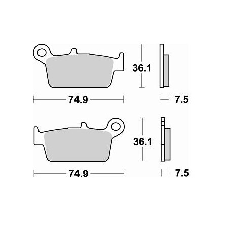 755SM1 - PASTIGLIE SEMI METALLICHE ANTERIORE SINISTRO SM1