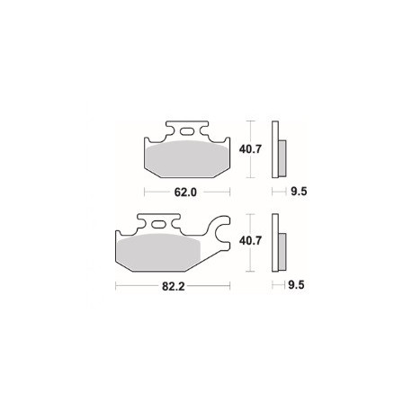 862SM1 - PASTIGLIE SEMI METALLICHE ANTERIORE SINISTRO SM1