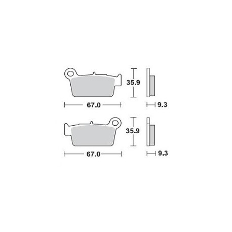 890SM1 - PASTIGLIE SEMI METALLICHE POSTERIORE DESTRO SM1