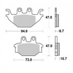 923SM1 - PASTIGLIE SEMI METALLICHE POSTERIORE SINISTRO SM1